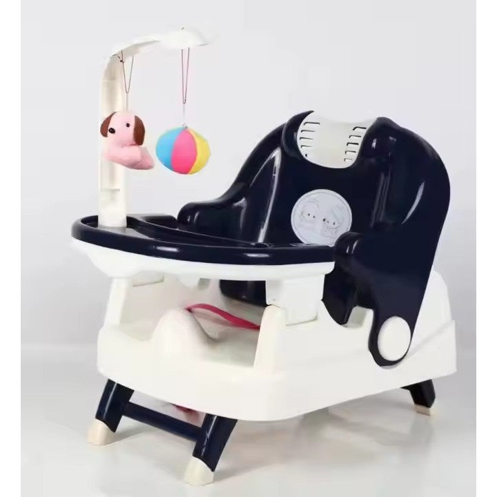 Scaun pentru Copii 2 in 1, Flippy, pentru Servit Masa si pentru Baie, Multifunctional, Pliabil, Portabil, din Plastic, Spatar Reglabil, 58 x 39 cm, Albastru