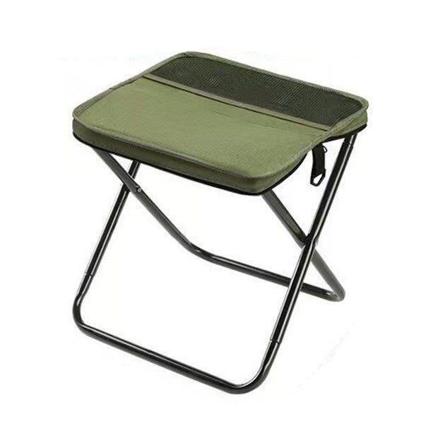 Scaun Taburet Pliabil pentru Camping, Vivimall, pentru Adulti, Scaun Portabil, Pescuit, din Panza Oxford si Cadru Metalic, Mic 26 x 24 x 24 cm, Verde - vivimall.ro