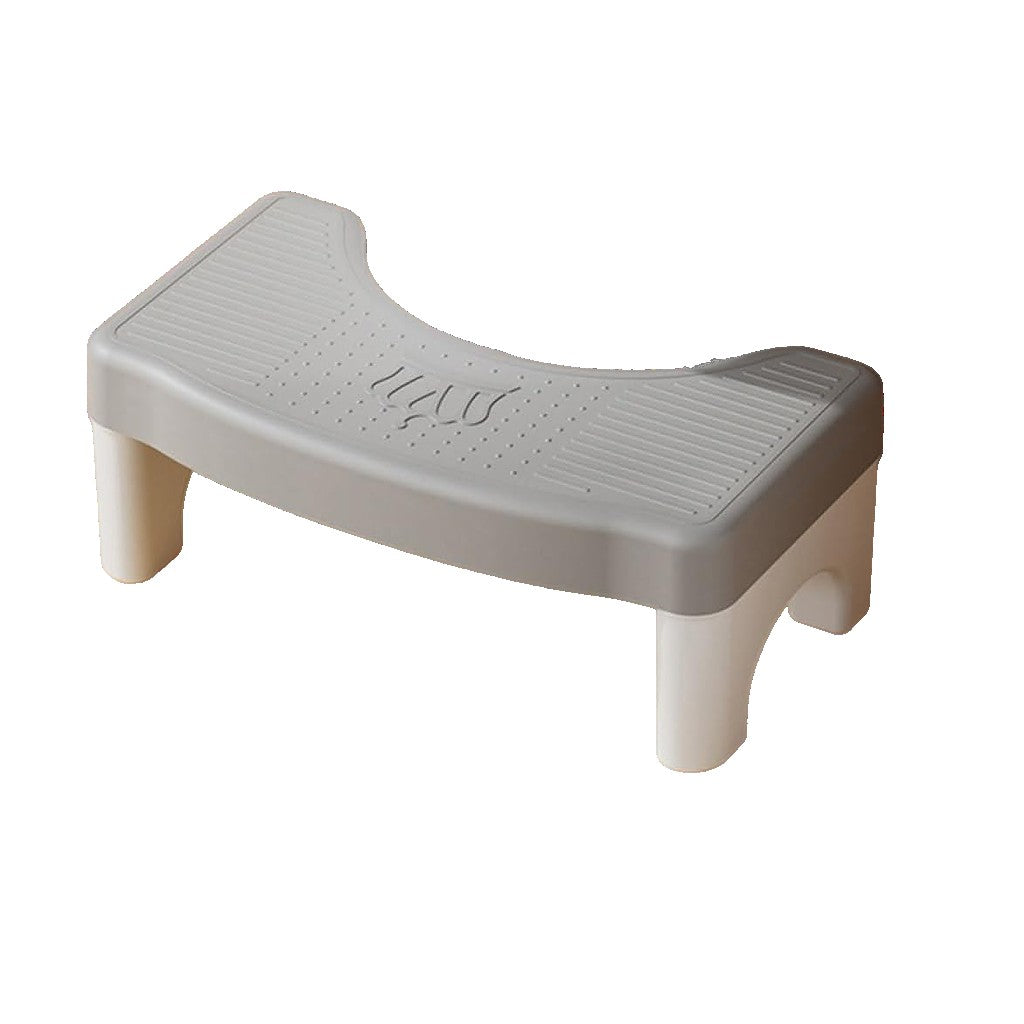 Scăunel WC Vivimall gri, suport picioare plastic PP, 17x22x38 cm, vedere frontală