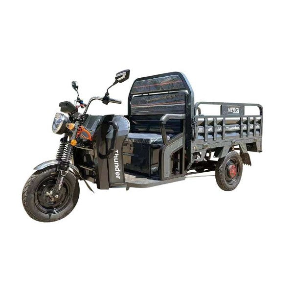 Triciclu Electric de Marfa XPB, Vivimall, Viteza Maxima 25 km/h, 1600W, 60V/35Ah, Fara Permis, Mototricicleta Electrica de Transport, Gri - vivimall.ro