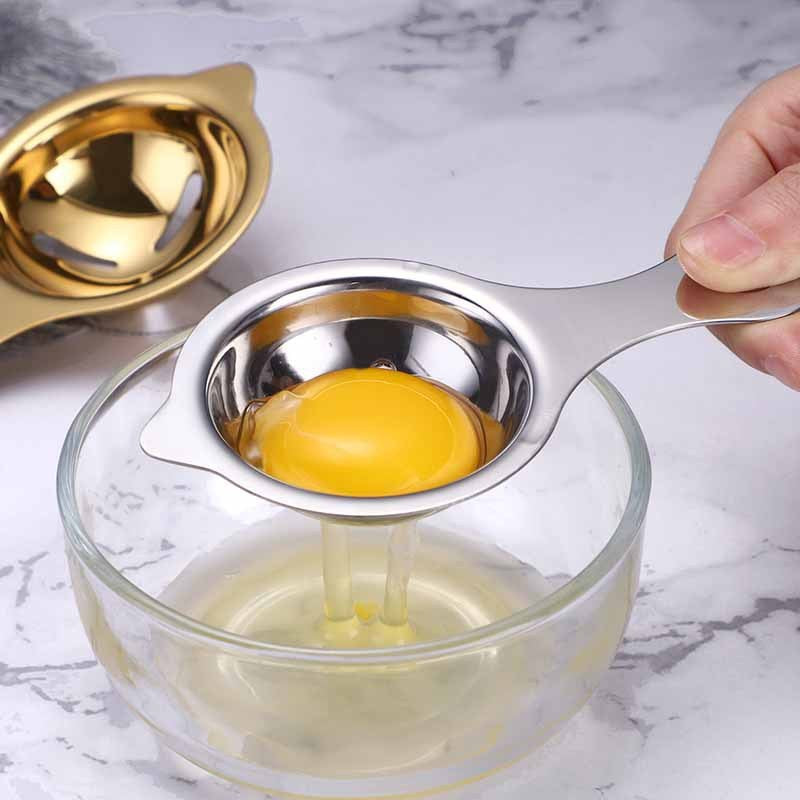 Separator de oua, separa albusul de galbenus, inox, usor de folosit, 14x7.5 cm, argintiu - vivimall.ro