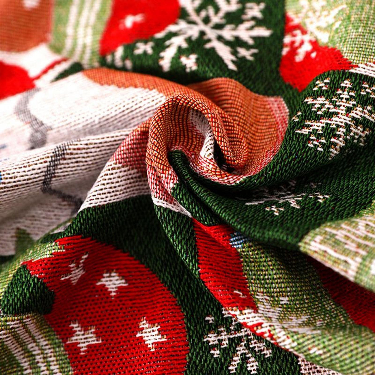 Servet de Masa, Vivimall, Model Mos Craciun, Scris HoHoHo, Tematica Craciun, Prosop pentru Masa, Bumbac si Fibre Sintetice, 43x33 cm, Verde