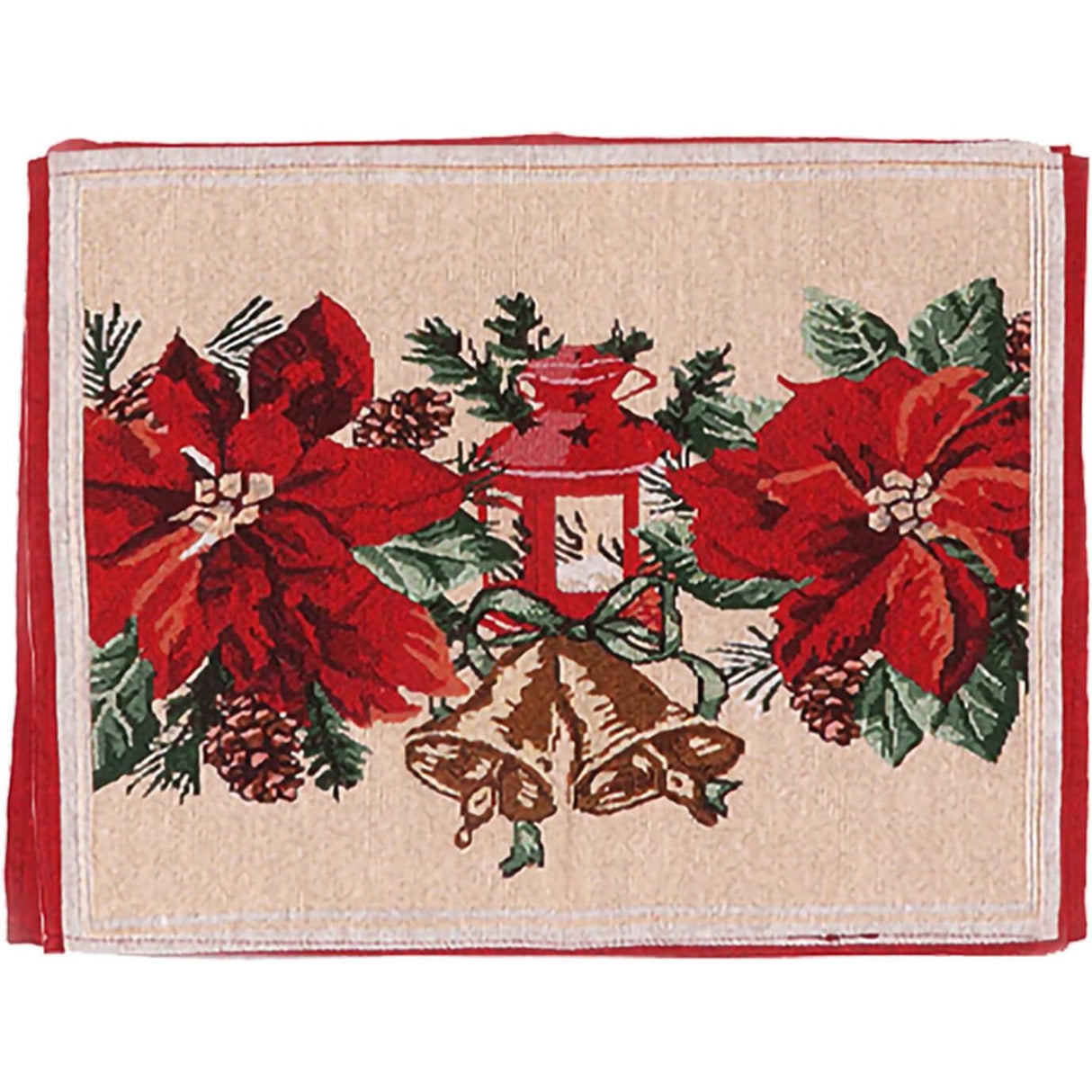 Servet pentru Masa, Flippy, Model Craciunite, Tematica Craciun, 43 x 34 cm, Rosu