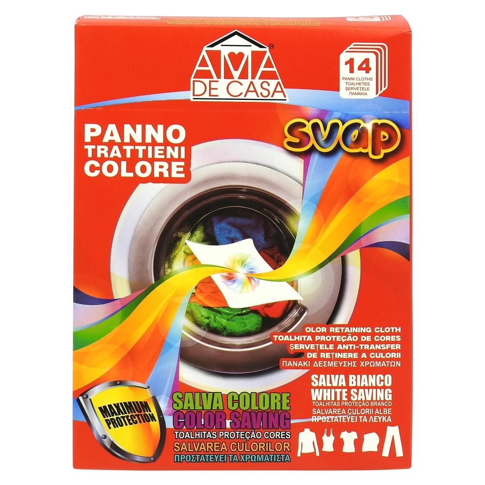 Șervețele captatoare de culoare Ama de Casa Maximum Protection, pachet 14 bucăți, vedere frontală produs