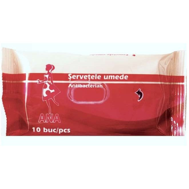 Servetele umede antibacteriene Ana, 10 buc./pachet - vivimall.ro