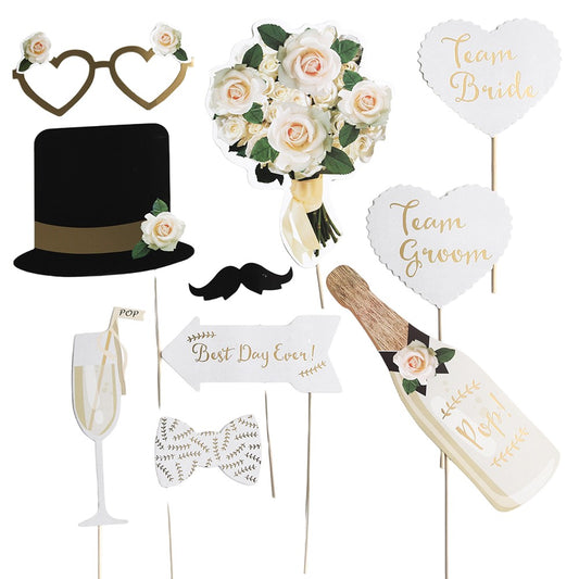 Set 10 Accesorii Pentru Petrecere, Props Pentru Coltul De Poze, Tematica Nunta - vivimall.ro