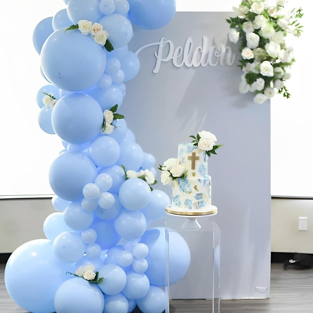 Set 10 Baloane din Latex, Vivimall, Model Party, 13 cm, 1 g, Bleu