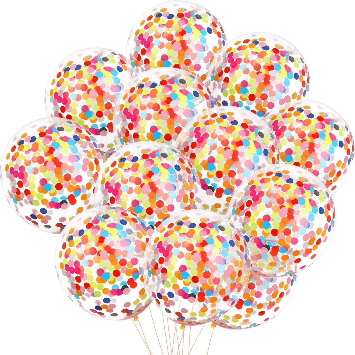 Set 10 Baloane din Latex, Vivimall, Model Party Confetti, 30 cm, Multicolore, 2.8 g