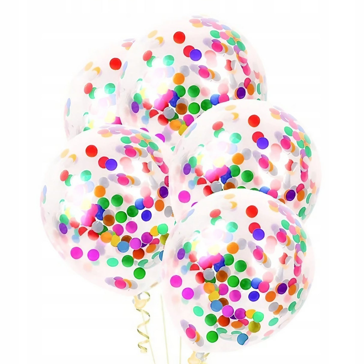 Set 10 Baloane din Latex, Vivimall, Model Party Confetti, 30 cm, Multicolore, 2.8 g