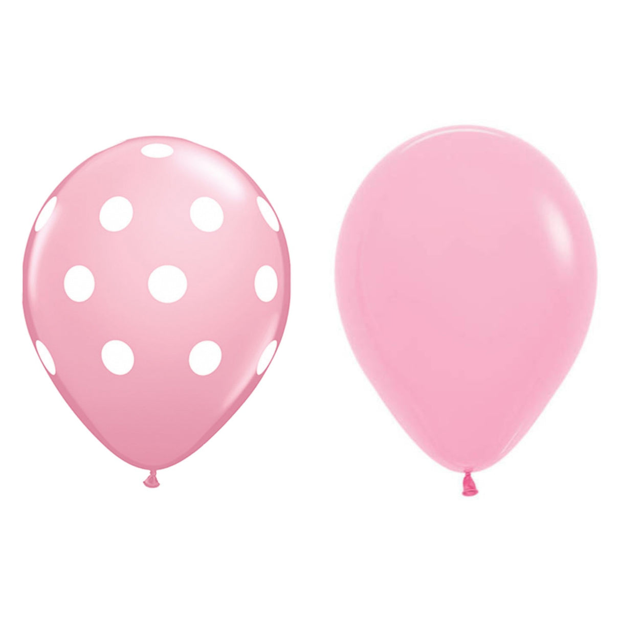 Set 10 Baloane din Latex, Vivimall, Model Party cu Buline si Simple, 30 cm, Roz, 2.8 g