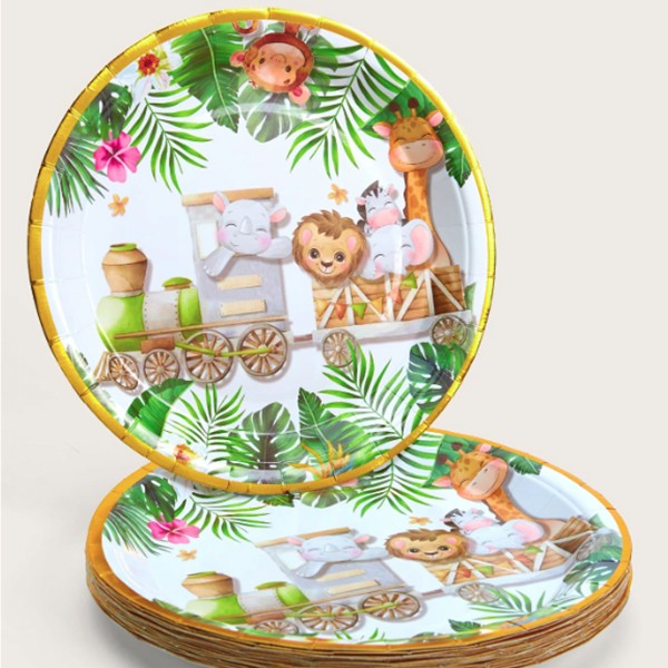 Farfurii Cartonate Petrecere Copii, Farfurii Cartonate De Unica Folosinta, Set 10 Buc, Diametru 18 Cm - vivimall.ro