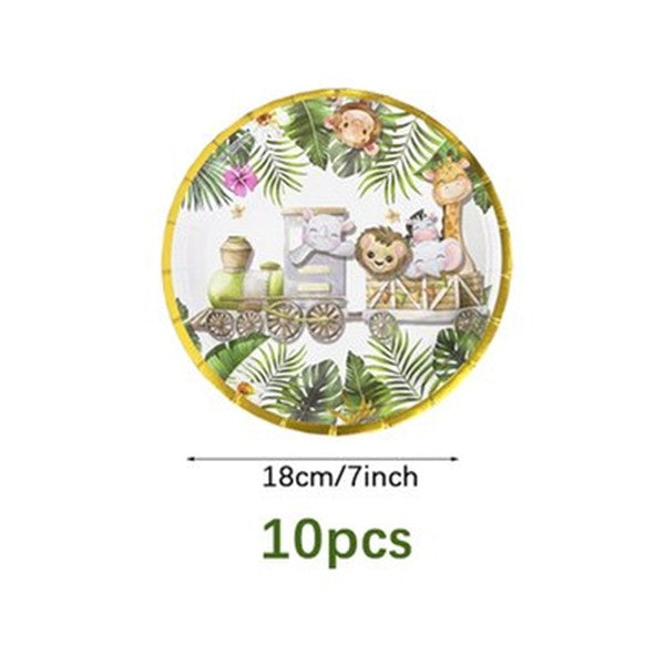 Farfurii Cartonate Petrecere Copii, Farfurii Cartonate De Unica Folosinta, Set 10 Buc, Diametru 18 Cm - vivimall.ro