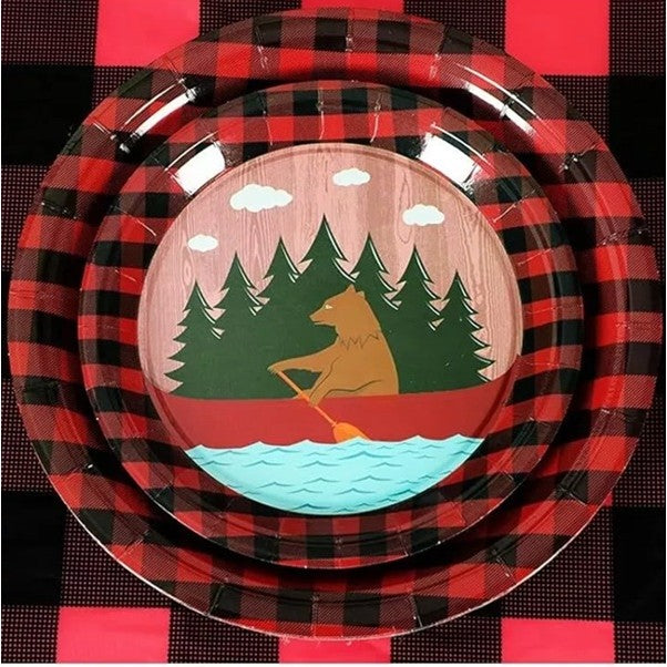 Set 10 Farfurii Unica Folosinta, Flippy, 18 cm, Model Urs, Multicolor