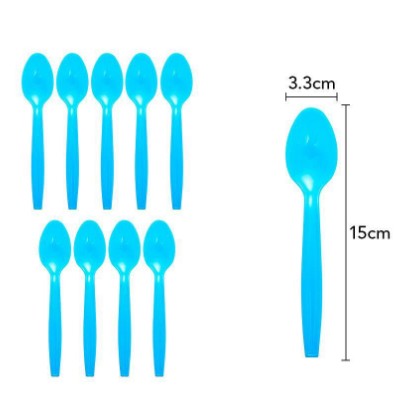 Set 10 Linguri de unica folosinta 15 x 3.3 cm, albastru