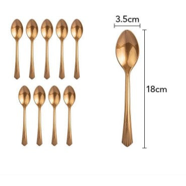 Set 10 Linguri de unica folosinta 15 x 3.3 cm, bronz