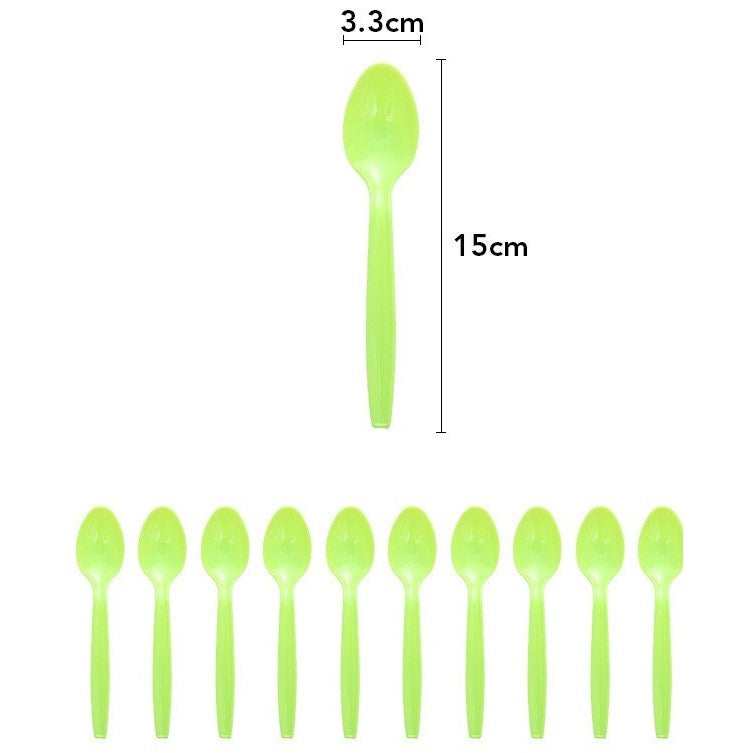 Set 10 Linguri de Unica Folosinta, Flippy, Colectia Dino Park, 15 x 3.3 cm, din Plastic PE, Multicolor