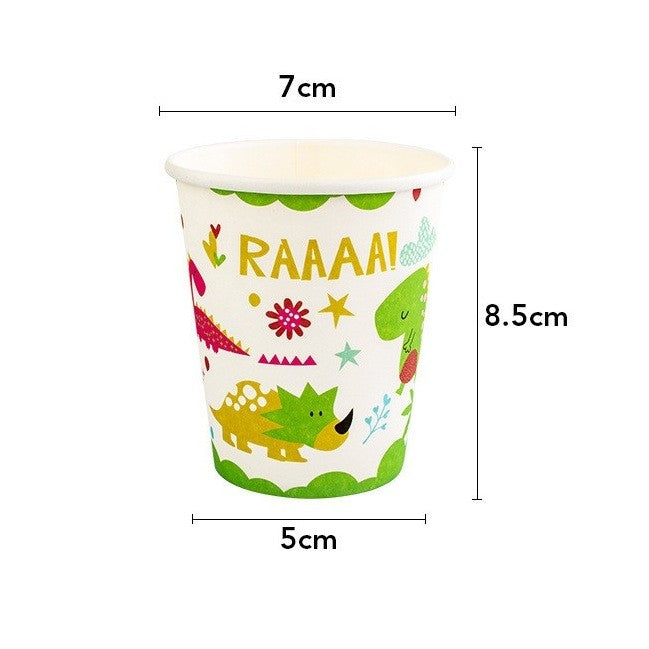 Set 10 Pahare Petrecere, Flippy, Colectia Dino Park, 8.5 x 7 x 5 cm, din Carton, Multicolor