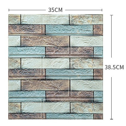 Set 10 Placi Tapet 3D Vivimall, 35 x 38 cm, 3 mm, 1.33 mp, Multicolor - vivimall.ro