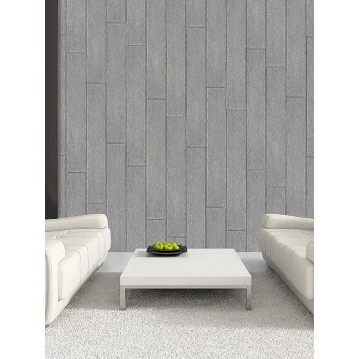 Set 10 Placi Tapet 3D, Vivimall, 70 x 70 cm, Grosime 3 mm, din Rasina, Tip Placi de Lemn, Suprafata Acoperita 4.9 mp, Gri - vivimall.ro