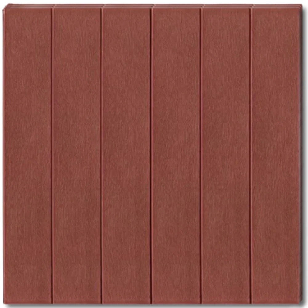 Set 10 Placi Tapet 3D, Flippy, 70 x 70 cm, Grosime 3 mm, din Rasina, Tip Placi de Lemn, Suprafata Acoperita 4.9 mp, Caramiziu