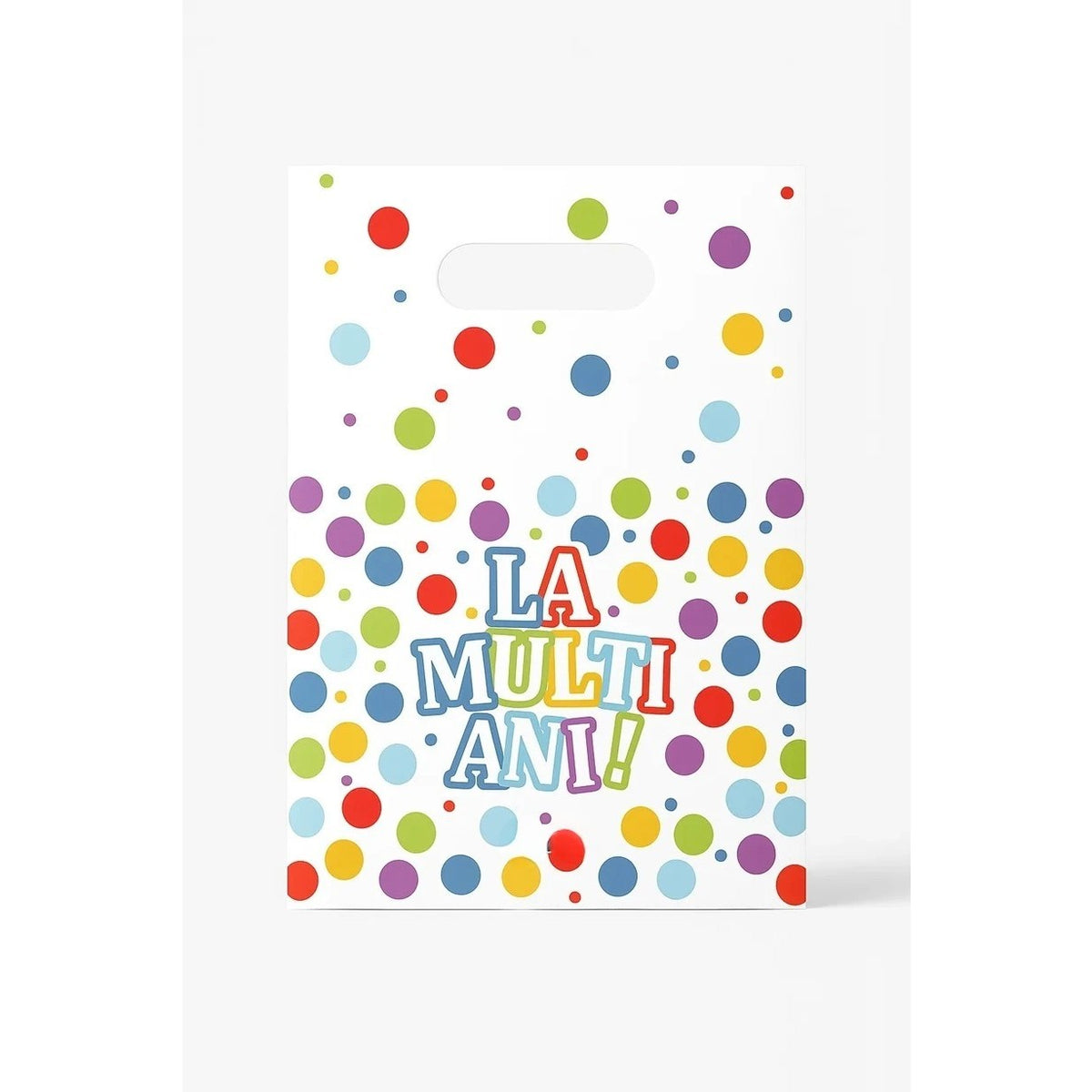 Set 10 Pungi de Cadou La Mulți Ani, 16.5 x 25 cm, Plastic, Multicolor