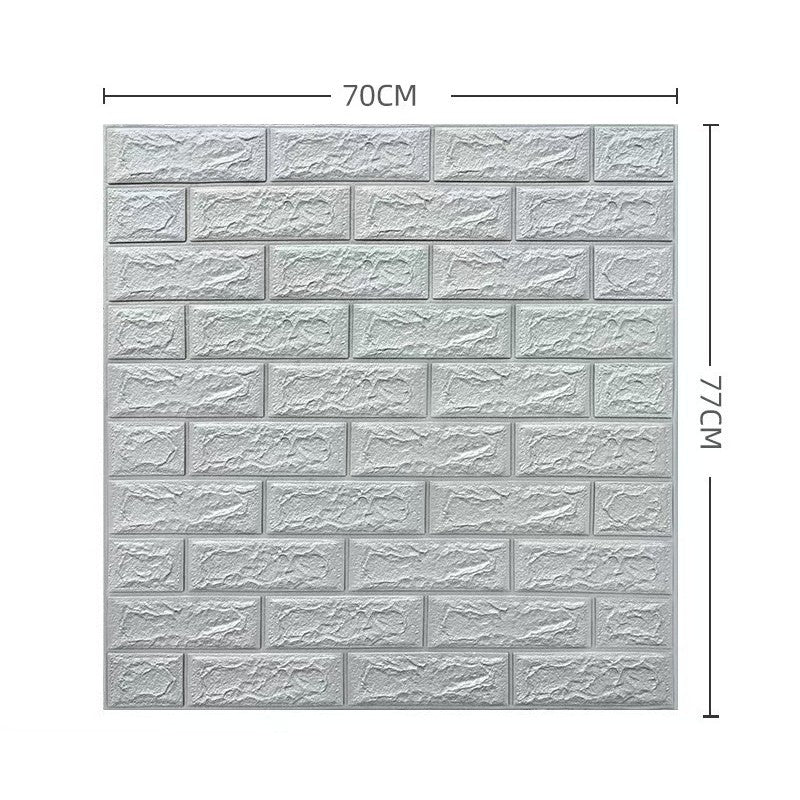 Set 10 Placi de Tapet, Vivimall, Autoadezive, 70 x 77 cm, 3.5 mm Grosime, Suprafata Acoperita 5.3 mp, din PVC, Model Caramida, Gri - vivimall.ro