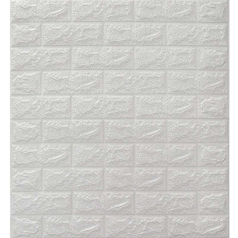 Set 10 Placi de Tapet, Vivimall, Autoadezive, 70 x 77 cm, 3.5 mm Grosime, Suprafata Acoperita 5.3 mp, din PVC, Model Caramida, Gri - vivimall.ro