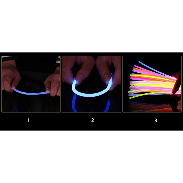 Set 100 Bratari Luminoase, Vivimall, pentru Petreceri, Fosforescente, Glow Sticks, 20 cm, Multicolor - vivimall.ro