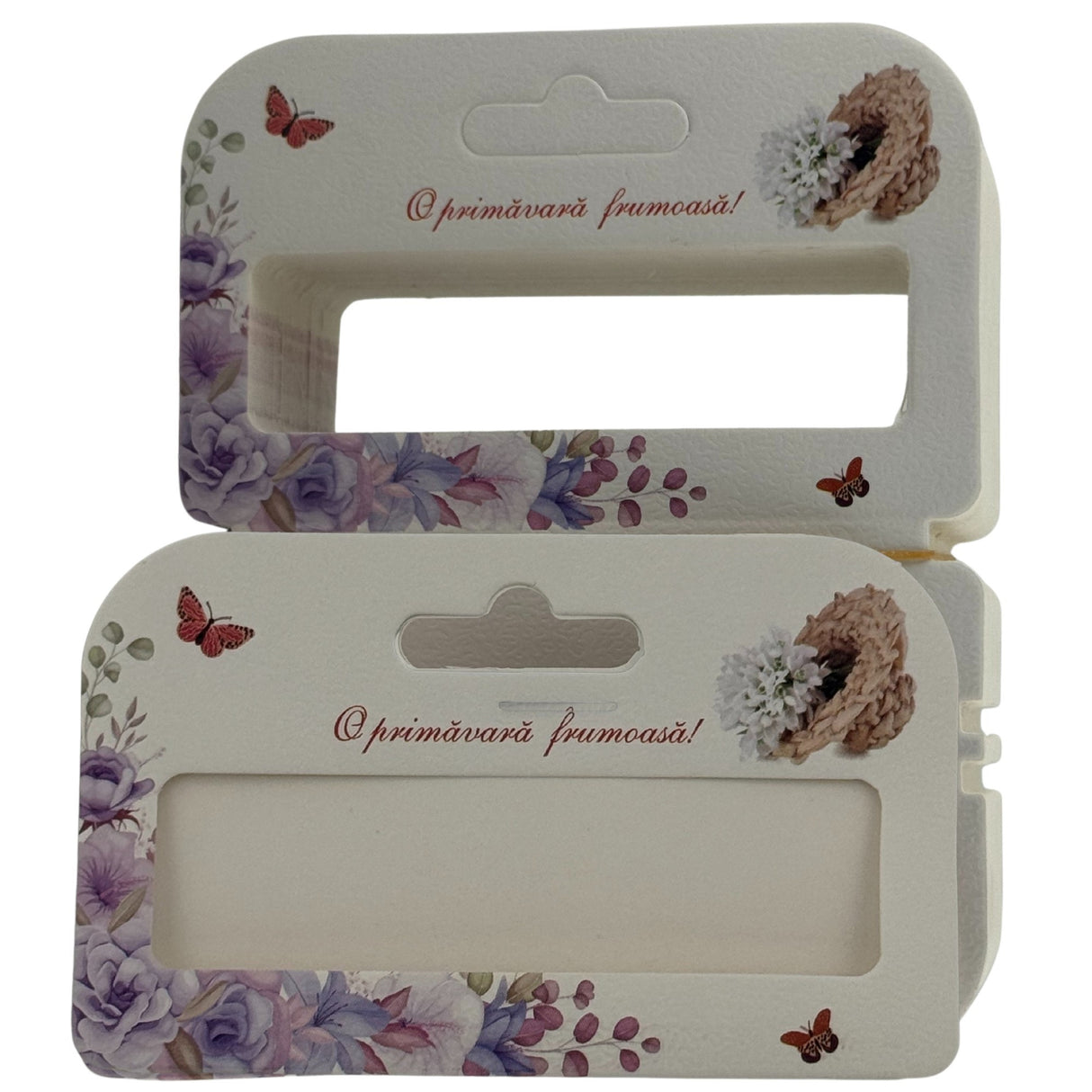 Set 100 Bucati Ambalaje de Carton pentru Martisor, Vivimall, Cutii Bratara, Model Ghiocei in Cos - vivimall.ro