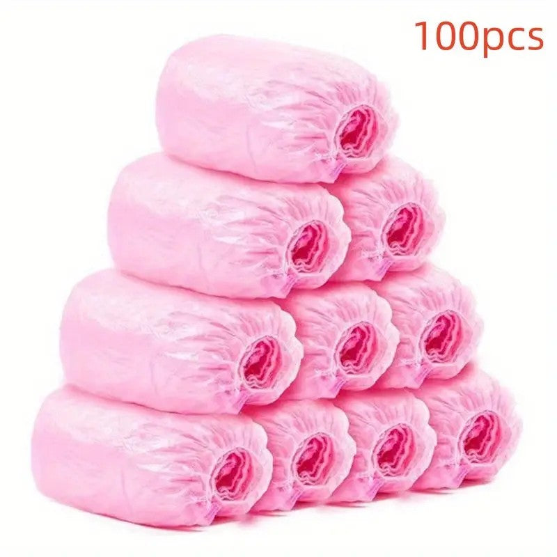 Set 100 Huse de Pantofi Impermeabile de Unica Folosinta, Vivimall, Universale, Roz, pentru Zile Ploioase - vivimall.ro