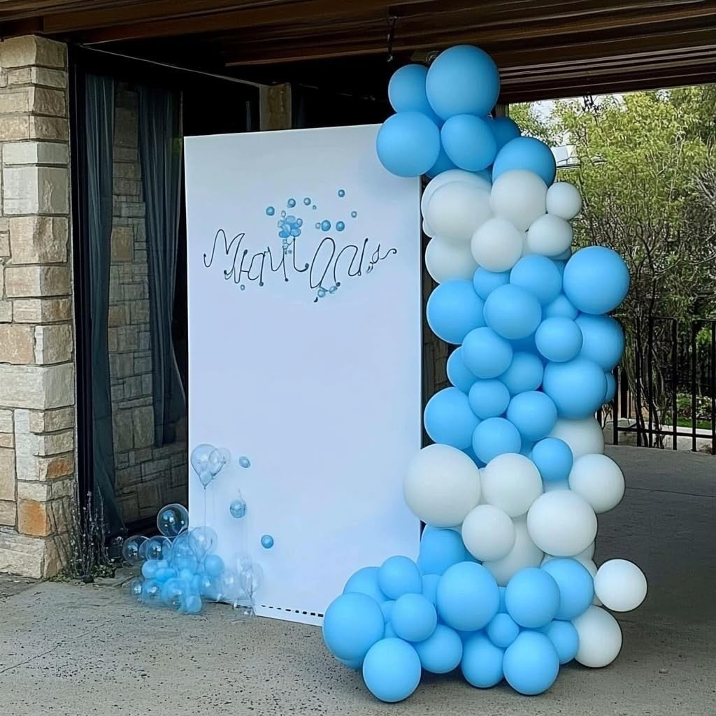 Set 12 Baloane, Flippy, din Latex Standard, 13 cm, Albastru Deschis - vivimall.ro