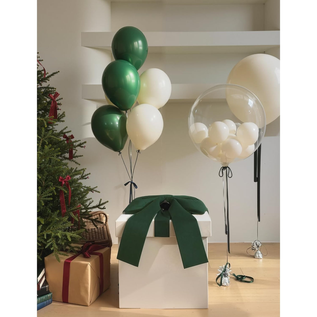 Set 12 Baloane, Vivimall, din Latex Standard, 30 cm, Verde Inchis - vivimall.ro