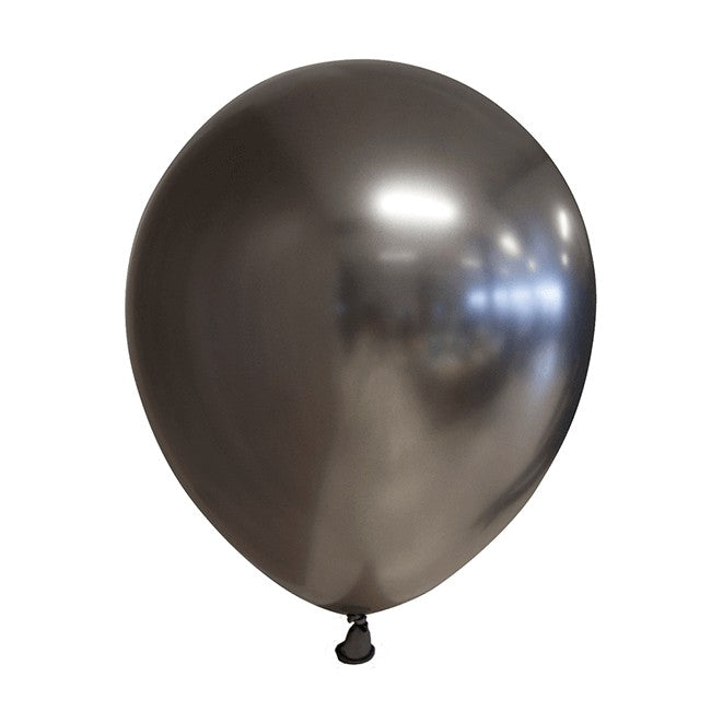Set 12 Baloane, Vivimall, din Latex Chrome, 13 cm, Negru - vivimall.ro