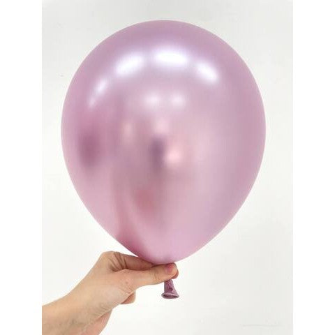Set 12 Baloane, Vivimall, din Latex Chrome, 25 cm, Mov Deschis - vivimall.ro