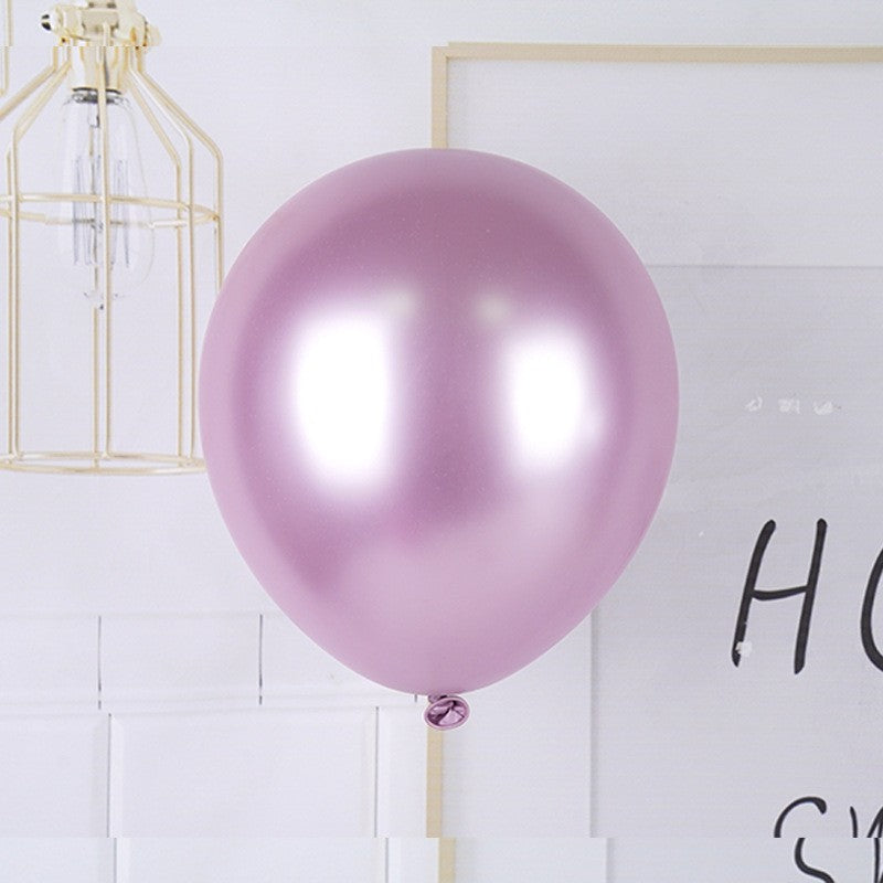 Set 12 Baloane, Vivimall, din Latex Chrome, 25 cm, Mov Deschis - vivimall.ro