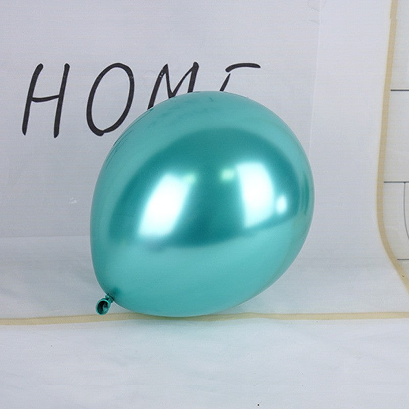 Set 12 Baloane, Vivimall, din Latex Chrome, 25 cm, Turcoaz - vivimall.ro