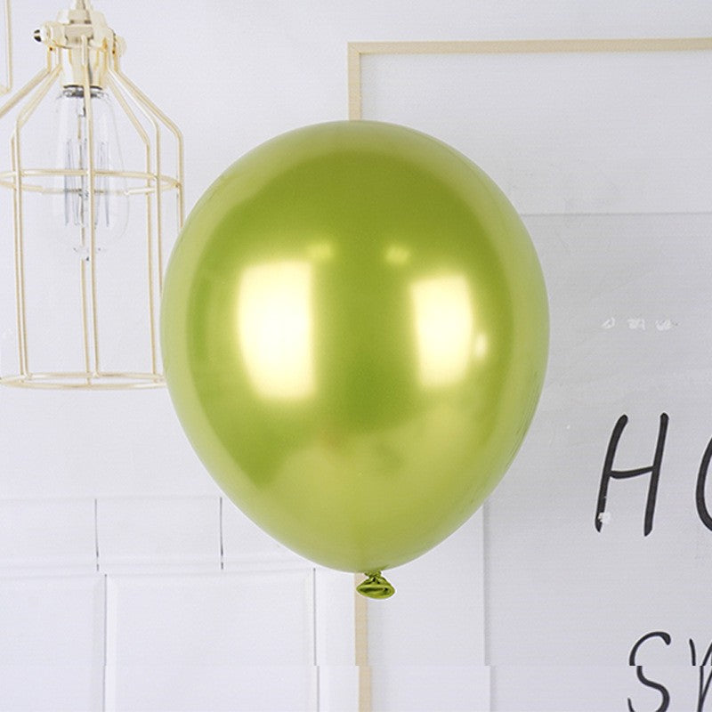 Set 12 Baloane, Flippy, din Latex Chrome, 25 cm, Verde Lime - vivimall.ro