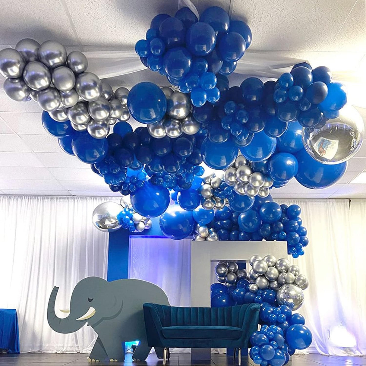 Set 12 Baloane, Flippy, din Latex Standard, 30 cm, Albastru - vivimall.ro