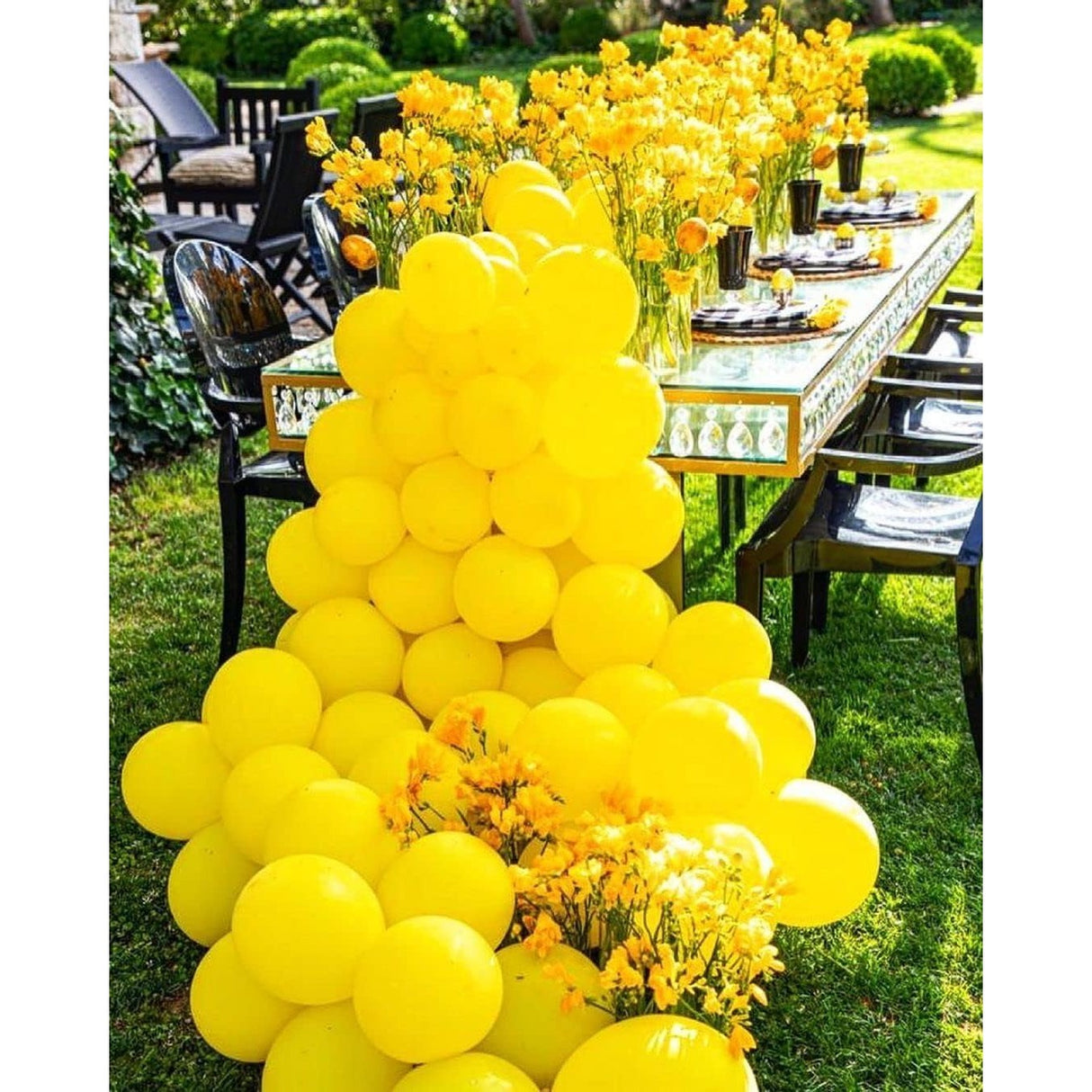 Set 12 Baloane, Vivimall, din Latex Standard, 30 cm, Galben - vivimall.ro