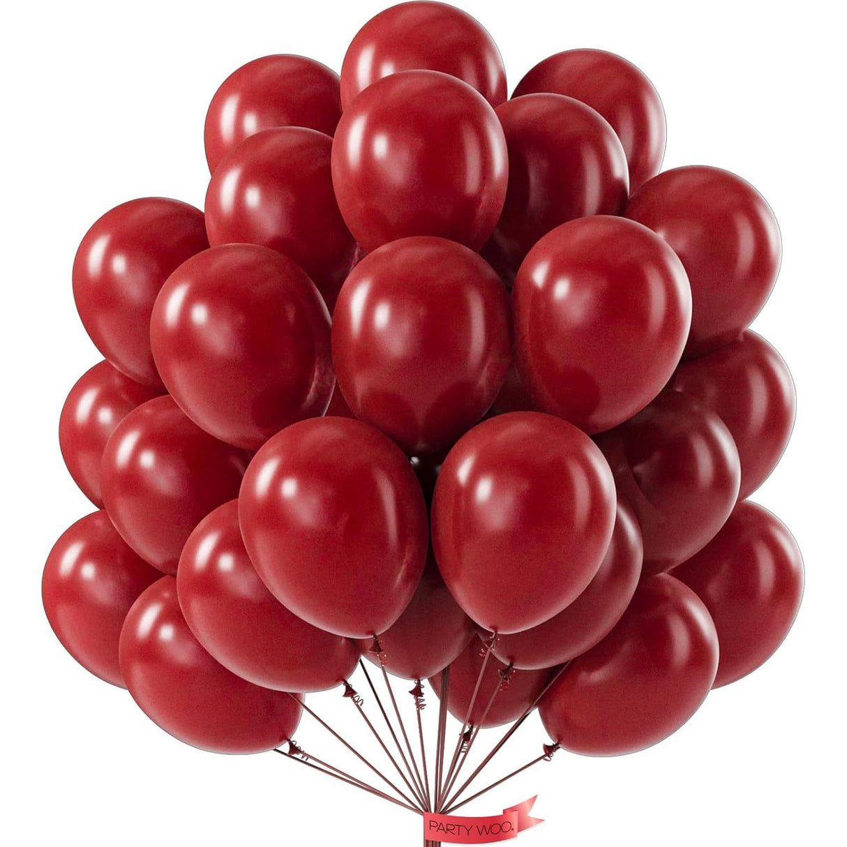 Set 12 Baloane, Vivimall, din Latex Standard, 30 cm, Rosu Inchis - vivimall.ro