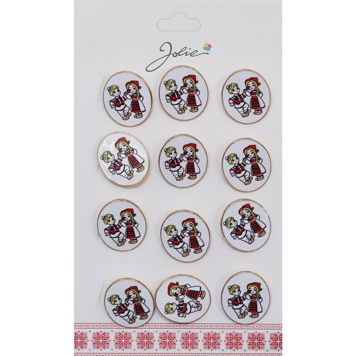 Set 12 Brose Martisor pentru Copii Baiat si Fata Imbracati Traditional - vivimall.ro