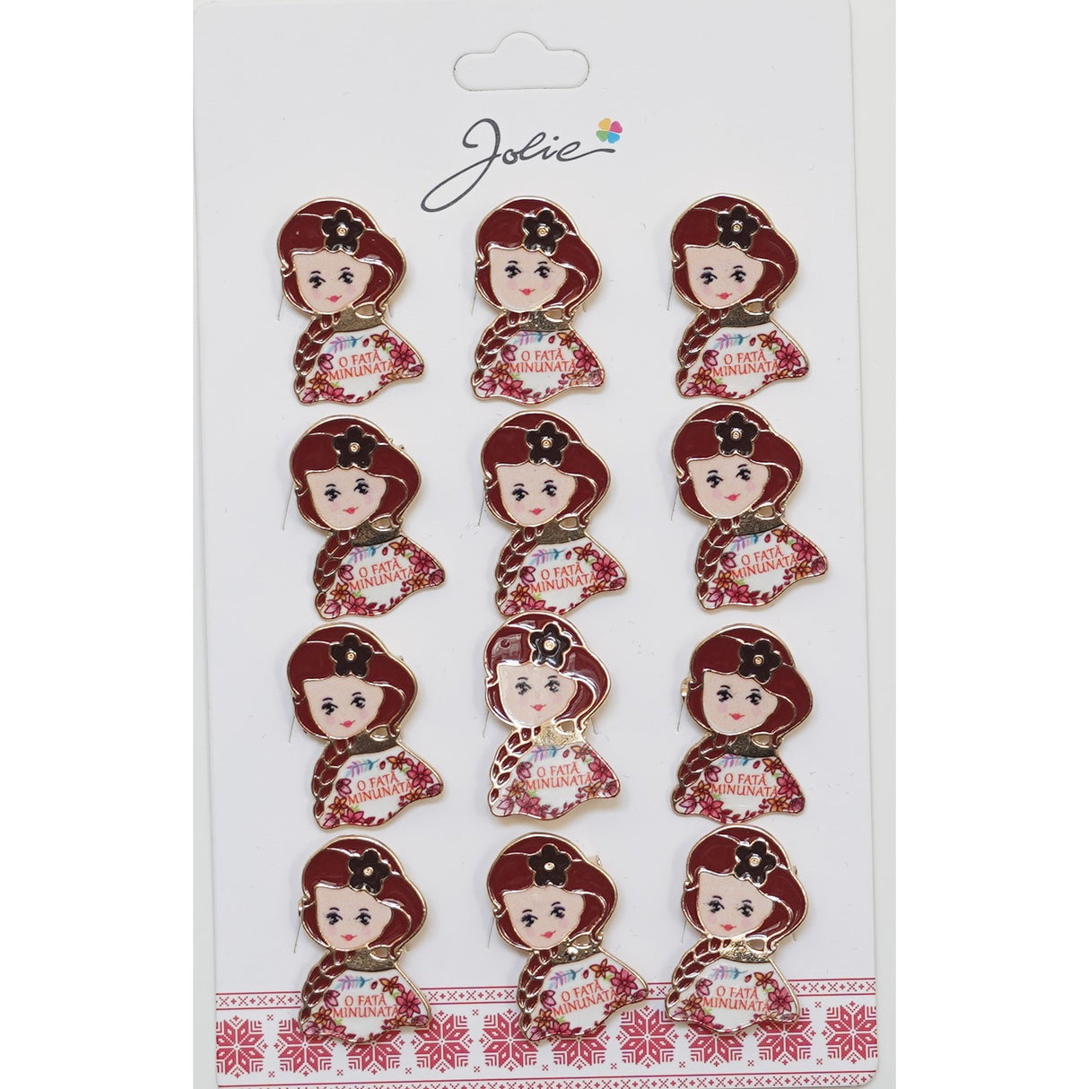 Set 12 Brose Martisor Primavara cu Mesaj O Fata Minunata - vivimall.ro