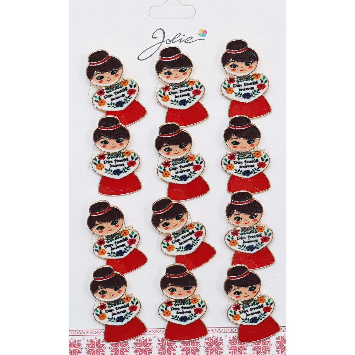 Set 12 Brose Martisor Primavara Fata Din Toata Inima - vivimall.ro