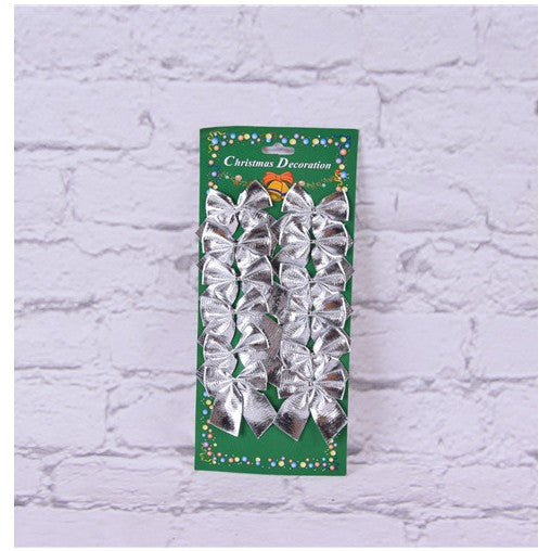 Set 12 Fundite pentru Brad, Flippy, 5.5 cm, din Poliester, Argintiu