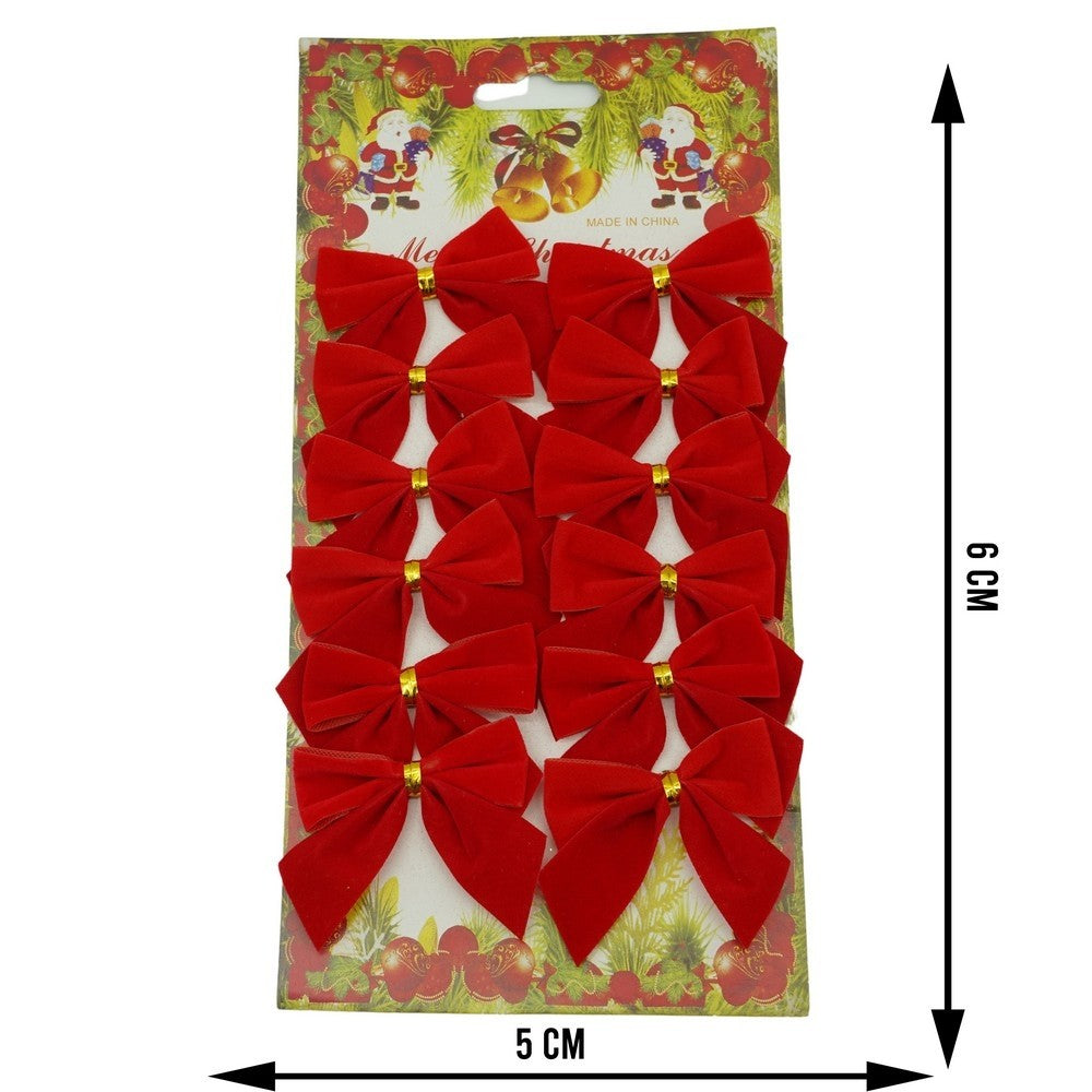 Set 12 fundite pentru brad, Rosii, 6 x 8 cm, din poliester, Flippy - vivimall.ro