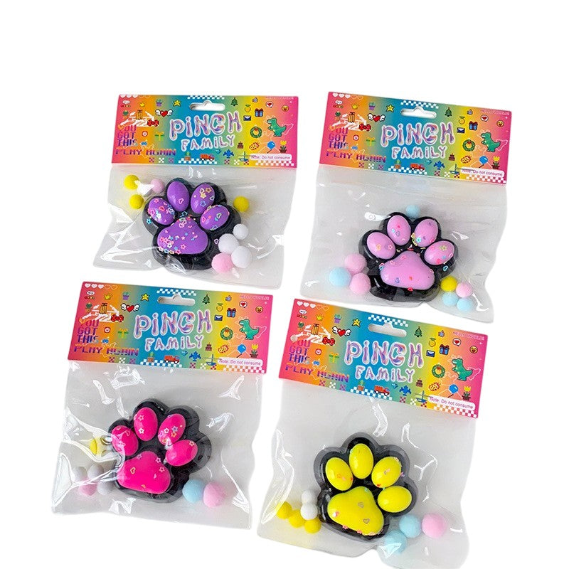 Set 12 Jucarii Antistres Squishy, Vivimall, cu Revenire Lenta, Squeeze Pinch Family, Model Labuta de Pisica, 6.8x6.2 cm, 55g, Ambalaj Transparent, 4 Culori - vivimall.ro