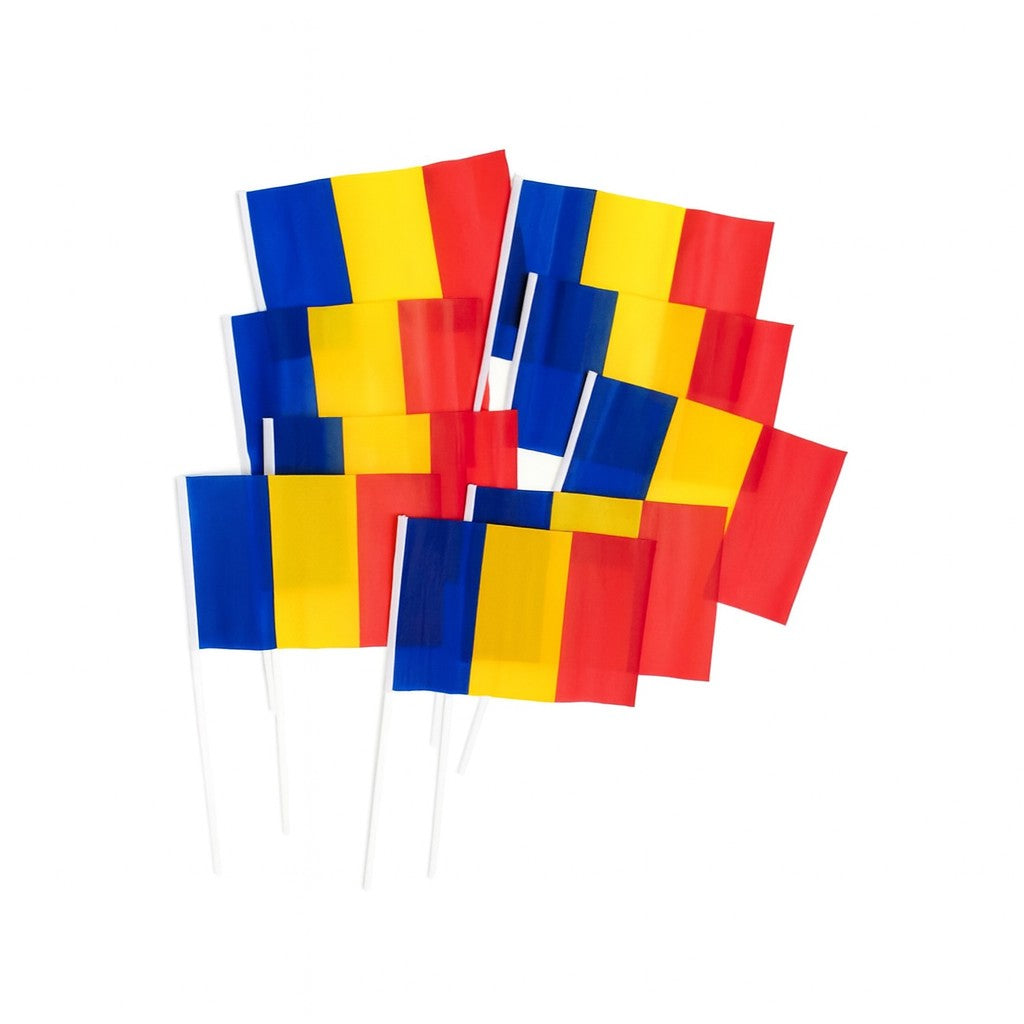 Set 12 Steaguri de Mana Tricolor, Flippy, Dimensiune 20x30 cm, Stegulet, Drapel - vivimall.ro