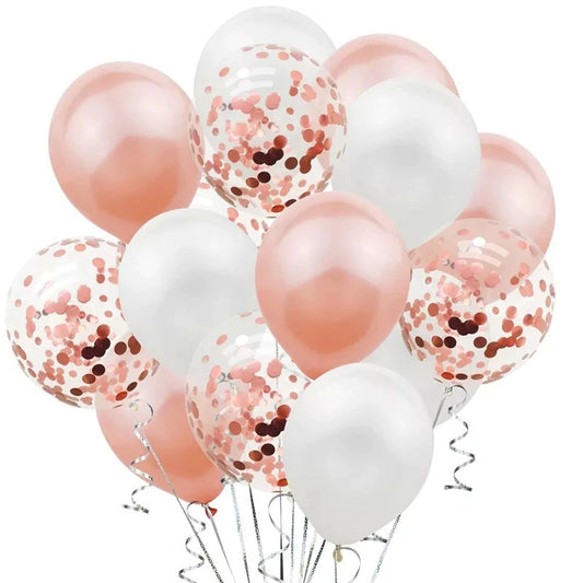 Set 15 Baloane Pentru Petrecere, Rose Gold/, 30 Cm - vivimall.ro