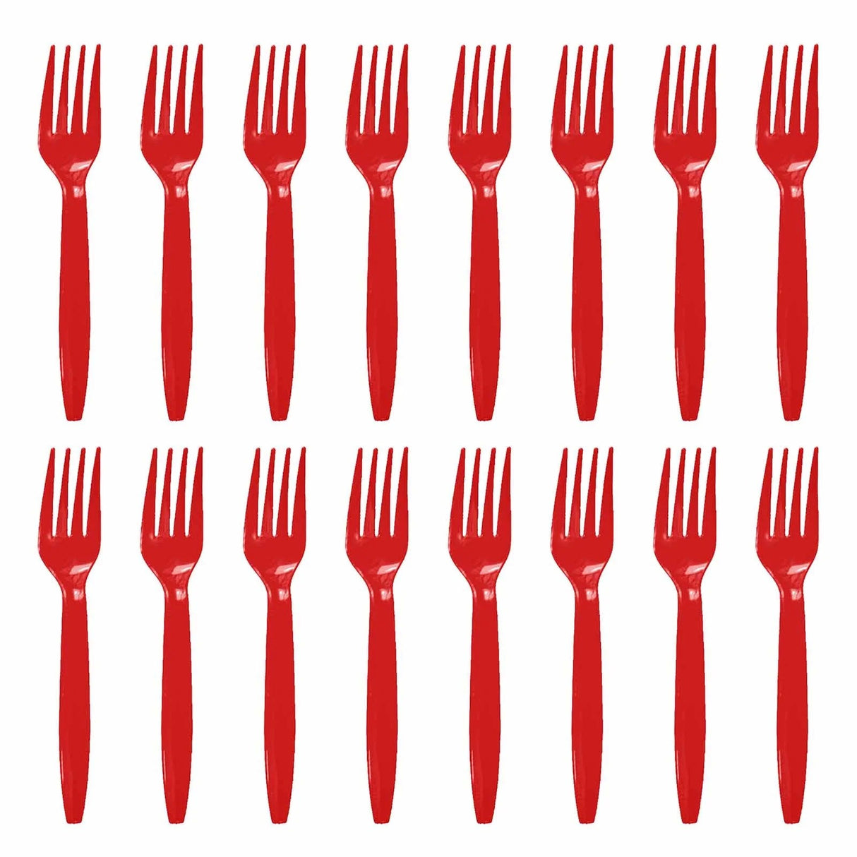 Set 16 Furculite de Unica Folosinta, Flippy, din Plastic, 15 cm, Rosu