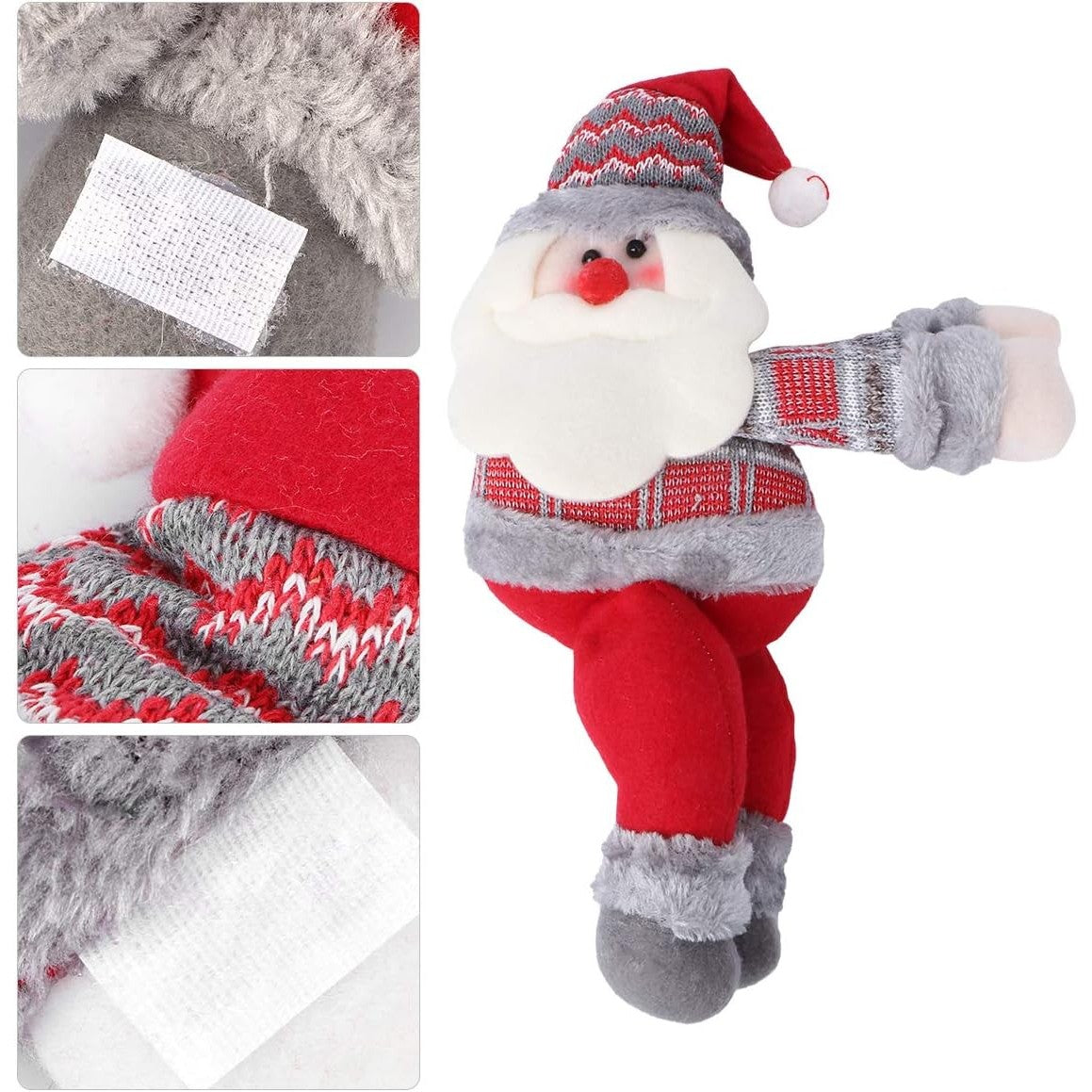 Clema pentru perdea, Flippy, prindere cu arici, model Mos Craciun pe partea stanga, material textil/poliester, 53 x 23 cm, Multicolor